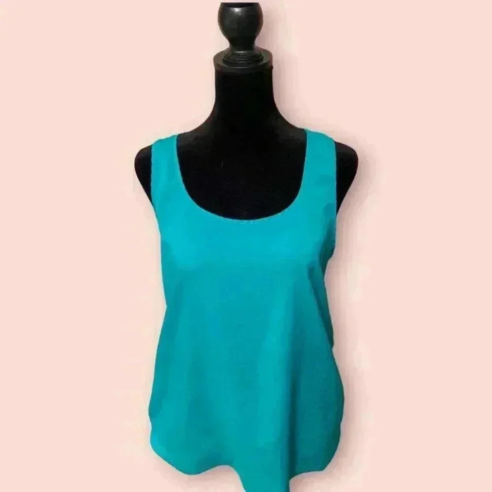 Soprano Sleeveless Bright Teal Light and Airy Casual Racerback Tank Top - Picture 2 of 8
